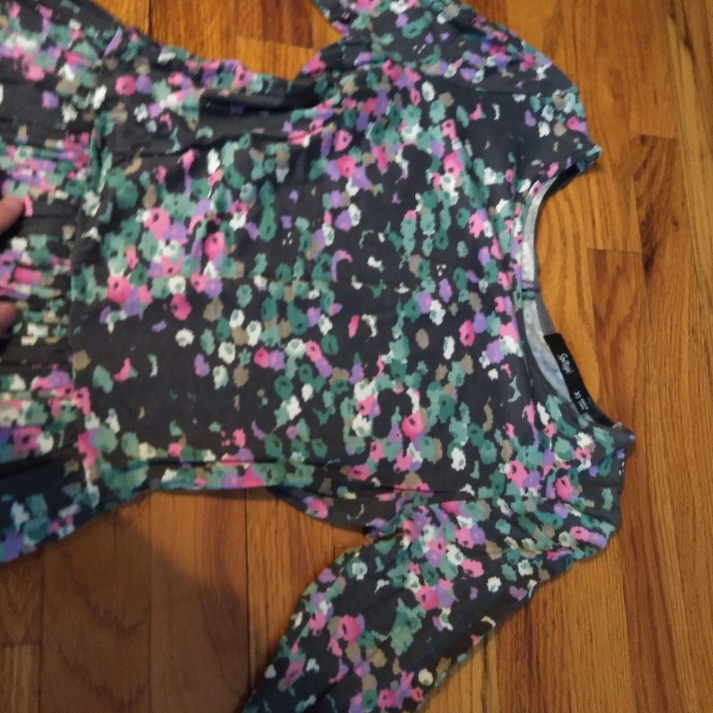 Floral print long sleeved dress